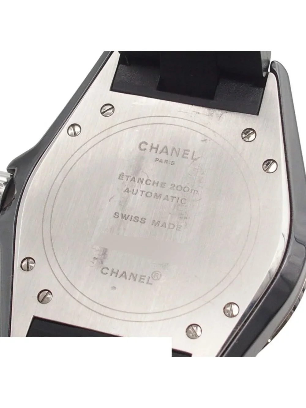 Chanel 38 Black Ceramic SS Rubber Watch Automatic